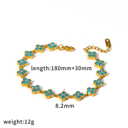 18K Gold Plated Stainless Steel Jewelry Set with Delicate Cubic Zirconia - Luxury Fashion Bracelet And Necklace Combo for Party