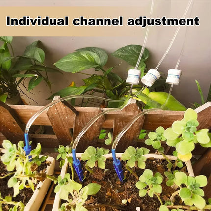 Automatic Drip Irrigation Bag 6.5L Self Watering System Potted Plants Garden Hanging Watering Device Flow Control Valve Spike