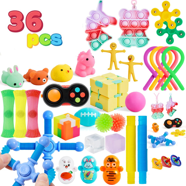 36 Pcs Party Favors for Kids, Popular Fidget Toys Pack, Goodie Bag Fillers for Kids' Birthday Parties, Bulk Prizes for School