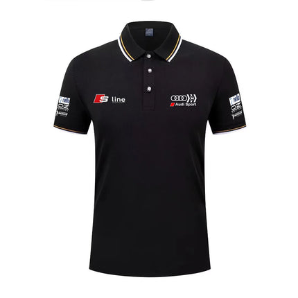 2026 Summer Trend Audi Printed Custom Car Modified Polo Shirt Men's Cotton Sleeveless T-Shirt Carro Personalizado Camisa Polo Ma