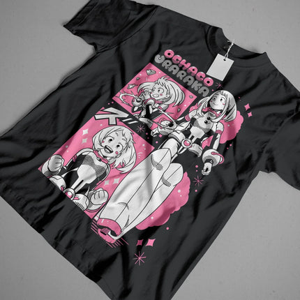 Japanese Anime My Hero Academia Ochaco Uraraka graphics unisex 100%cotton Tshirt Harajuku 2026 summer Men's Short sleeve shirt