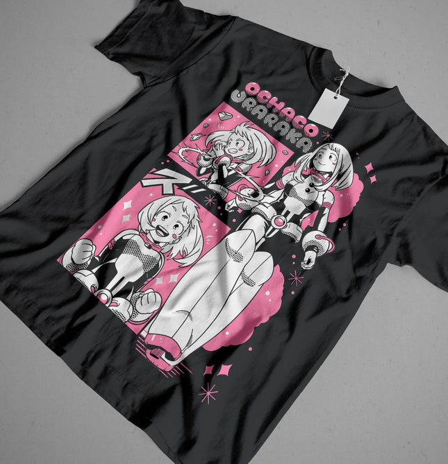 Japanese Anime My Hero Academia Ochaco Uraraka graphics unisex 100%cotton Tshirt Harajuku 2026 summer Men's Short sleeve shirt