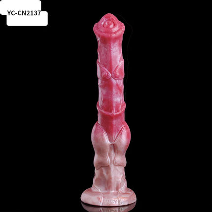 YOCY 12 Inch War Horse Dildo 6.5cm Thick Armor Knot Anal Stimulator Soft Silicone Animal Penis With Sucker Sex Toy For Women Men
