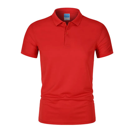 Men's POLO Shirt Solid Color Short Sleeved Top Spring Summer Team Workwear Customized Colors Choose From