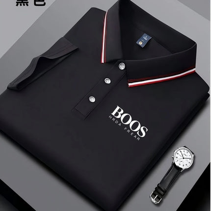 Embroidered New Men's Business Casual Short-Sleeved Polo Shirt, Fashionable, Breathable, Comfortable, and Versatile Top