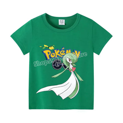 Pokemon Pikachu Boy Girl T Shirt Cute Cartoon Baby Clothes Squirtle Gengar T-Shirts Charmander Eevee Print Tees Kids Summer Tops