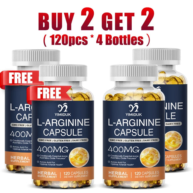 Buy 1 Get 1 Free! L-Arginine Supplement, Support Blood Flow, Energy & Heart Health, Pre-Workout Pump, Muscle Growth & Endurance