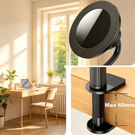 Flexible magnetic phone stand, bendable gooseneck for ideal viewing angles. Durable design for daily home entertainment.