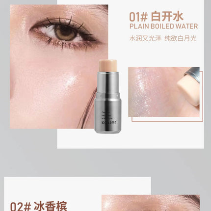 Kaxier Sheer Highlighter Stick Transparent Dewy Natural Look Brightening Pearlescent Blush Cream Contouring Stick