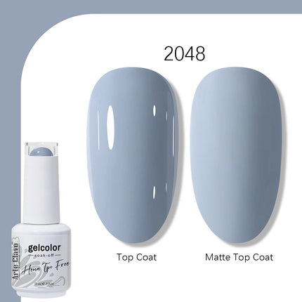 Arte Clavo Solid Color Gel Nail Polish 15ml Soak Off UV LED Gel Semi-Permanent Glitter Polish For Manicure Nail Art Salon Gel