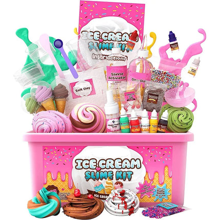 Ice-cream Slime Kit Fake Water Slime Sweet Treats Diy Foaming Glue Girl Bubble Set Crystal Mud Safety DIY Squishy Toy with Box