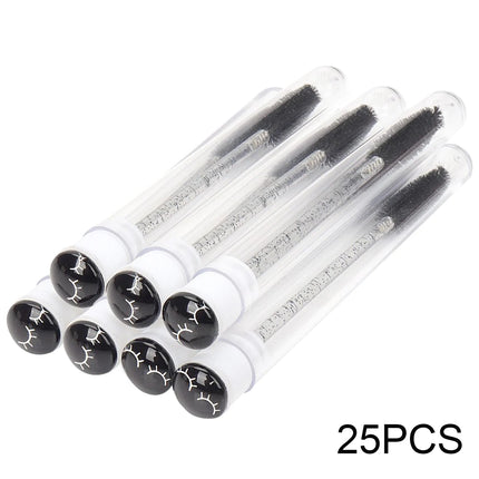 25/50Pcs Eyelash Brush Tubes Crystal Lash Mascara Wands Eyebrow Comb Spoolies Container Lashes Brushes Applicators Makeup Tools