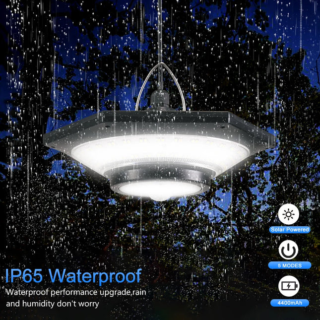Solar Pendant Lights Outdoor Solar Shed Light Motion Sensor 288 LEDs Dimmable Indoor Barn Lamp Waterproof Gazebo Yard Garage Pat