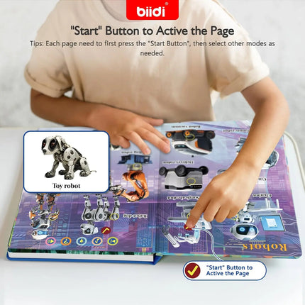 English Sound Book Traffic&Robot Montessori Education Interactive Word Teaching Learning Machine Talking E-Book for Children Boy