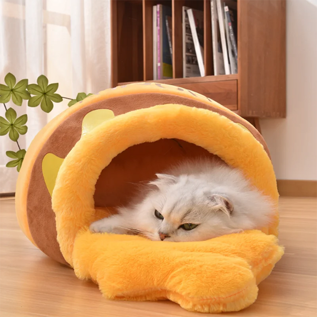 New honey jar cat bed, semi-enclosed, warm for autumn and winter, puppy bed, soft, comfortable and breathable pet supplies
