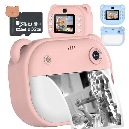 Kids Camera Instant Print Photo, Portable Thermal Printing Camera Toy with HD Digital Video, for 3-12 Years Old Boys Girls