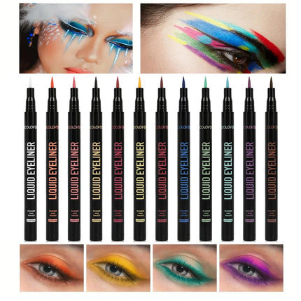 1PC Matte Waterproof Liquid Eyeliner - Green/Blue/Red/Purple, Quick Drying, Gentle Texture, Long-lasting, Fine Tip, Waterproof