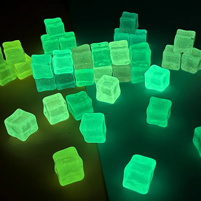 10PCS Mini Cute Color Blocks Glow At Dark Vivarium DIY Accessories Mimiature Figurines Fairy Garden Decoration Kawaii Toys