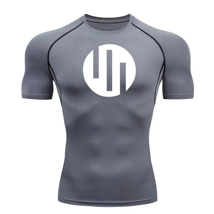 New Gym Short Sleeve Running T-Shirt Men's Compression Long Sleeve Shirt Sun Protection Quick Drying Sports Top Black Sportswear