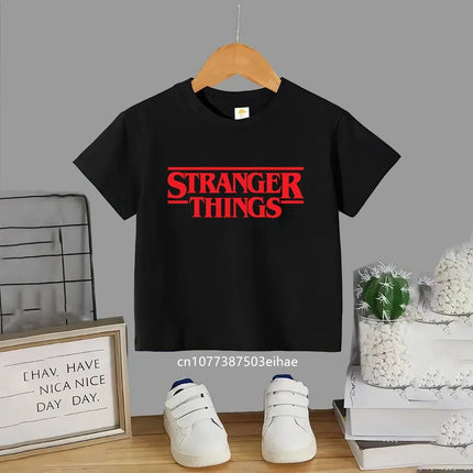 Trendsetting Stranger Things Prints for Summer Cheap Yet Chic O-neck Tees for Boys and Girls Soft Fashionable for Kids
