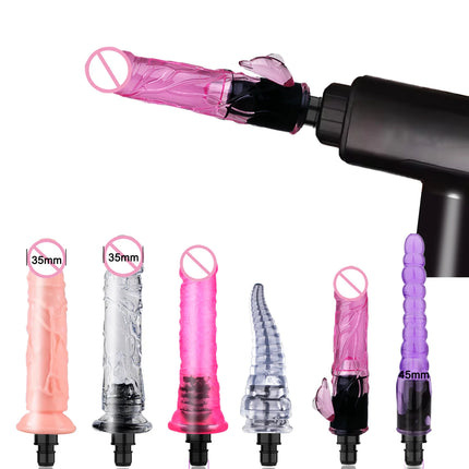 Vibrators False penis for FemaleMassage Gun Head Crystal Adult Massage gun accesorie silicone heads for Fascia gun percussion
