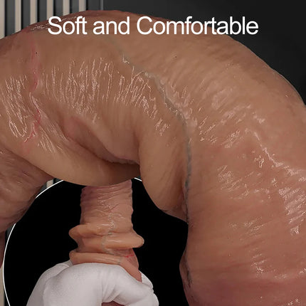 Realistic Dildos Artifical Penis Sliding Foreskin Dildo Anal Vaginal Stimulation Strapon Dildo Man Dick Adult Sex Toys For Woman