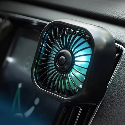 New Car Air Conditioner Fan Air Outlet Fan Three-Speed Adjustment Colorful Light Mini Usb Fan Car Cooler Multi-Function Mini Fan