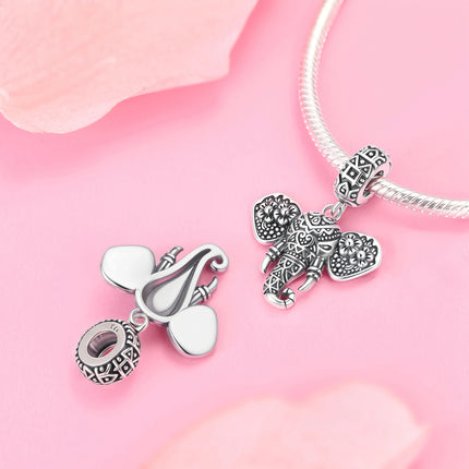 925 Sterling Silver Classic Purple Heart Shape Dragon Pegasus Butterfly Charms Beads Fit 3mm Original Bracelet DIY Jewelry Gift