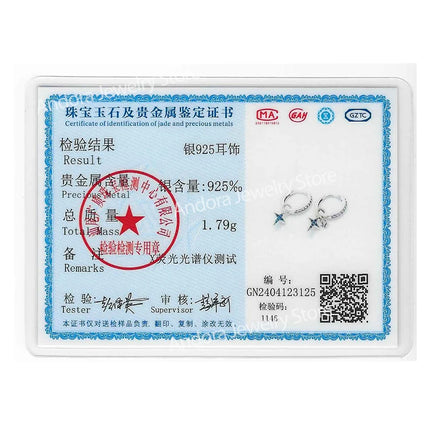 Real 925 Sterling Silver Star Earrings For Women Sparkling Zircon Ear Studs Luxury Fine Engagement Wedding Jewelry Gift For Girl