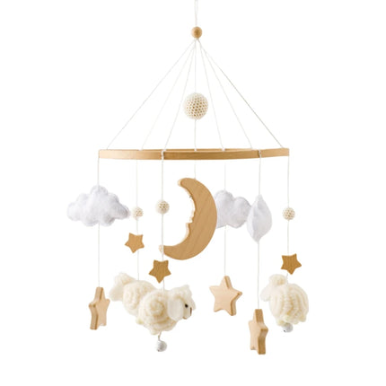 Baby Wooden Bedbell Bracket 0-12 Months Bed Bell Bracket Wooden Mobile Newborn Crochet Bed Bell Hanging Toys Newbaby Rattle Toys