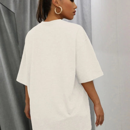 Happy Expression Printed Womens Cotton Short Sleeve Street Hip Hop Tee Clothing All-math Breathable Tops Crewneck Woman T-Shirts