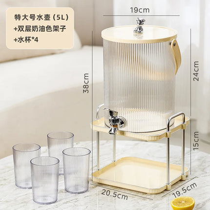New luxury cold water bottle kettle with faucet Japanese large-capacity household fruit tea drinks cold water bucket picnic set