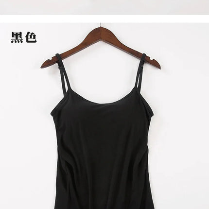 2020 Women Solid Tank Tops Adjustable Strap Built In Cup Padded Wireless Camisole Camis Vest Female Home Basic Tank Top
