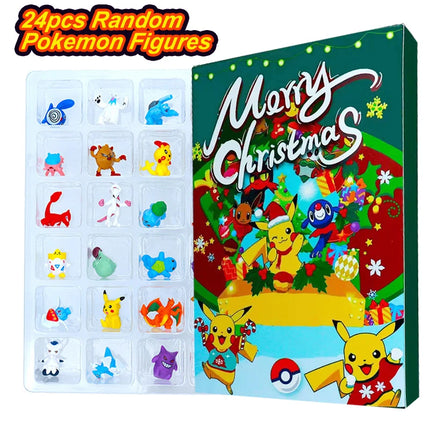 Pokemon Figure Advent Calendar Gift Box mini Pikachu Character Bulbasaur Christmas Toy Gifts Collection Desktop Model Toy