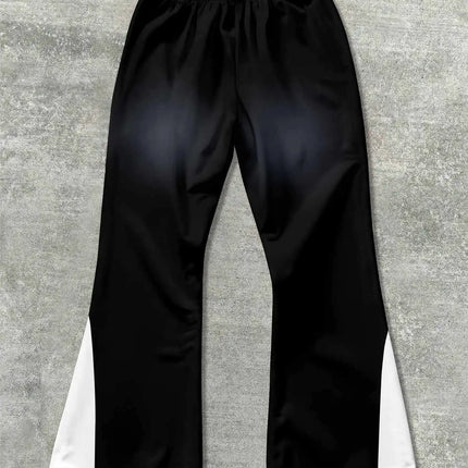 Y2k Flared Pants Men Loose 3D Print Trousers Casual Sweatpants Mid Waist Sporty Female Clothes Streetwear Hip Hop Vintage Pants