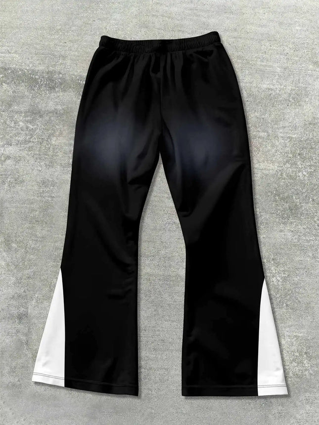 Y2k Flared Pants Men Loose 3D Print Trousers Casual Sweatpants Mid Waist Sporty Female Clothes Streetwear Hip Hop Vintage Pants