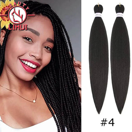 30" Ombre Brown Pre Stretched Braiding Hair YAKI Straight Jumbo Braids Hair Extensions Synthetic Bulk Hair Wholesale Fake Hair