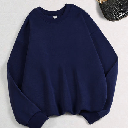 2026 Winter Womens Solid Hoodies Basic Warm Fleece Sweatshirt Soft Breathable O-Neck Pullover Casual Oversize Female Clothes