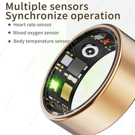 2026 New Smart Ring Men Women, Blood Pressure Heart Rate Monitoring Smartring IP68 & 5ATM Waterproof, Multi-sport Mode Ring Man