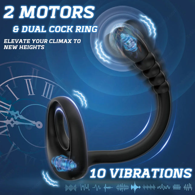 Prostate Massager Cock Ring Sex Toys for Men Vibrating Cock Ring Stimulator Remote Control Anal Butt Plug Vibrators for Men