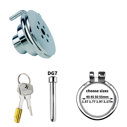 Flat Round Hole Male Stainless Steel Urethral Lock With Metal Catheter BDSM Erotic Sex Toys For Men Gay Long Term Wear 18+
