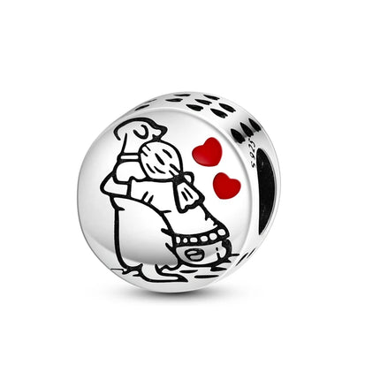 Charm Hot Sales 925 Sterling Silver Charms Beads CZ pave Round Clip Charms Fit Original Bracelet Necklace Charms Jewelry Gift