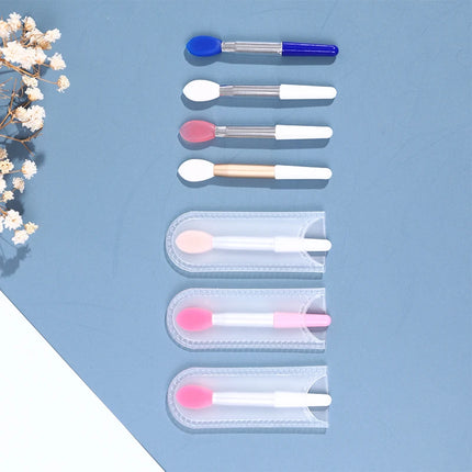 1PCS Small Makeup Brushes Lipstick Applicator Brushes With Anti-lost Cover For Lip Care Makeup Use Silicone Lip Brush