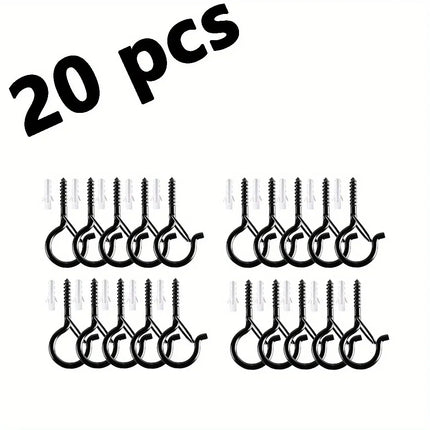 6-21PCS Hanger Hooks with Safety Buckle Windproof Screw Hooks Hanging Outdoor String Lights,Ceiling Hook Plants,Christmas Lights