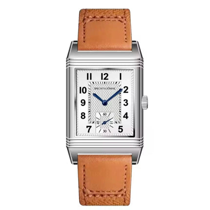 Specht&Söhne Reversible Square Watch Ronda Quartz Movt Stainless Steel Case Sapphire Crystal Flip Design Mens Fashion Wristwatch