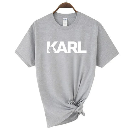 Fashion Casual Brand Karls T Shirt Men Women Cotton Short Sleeve O-neck Tshirt Men's Women's Summer Top Tee Shirt