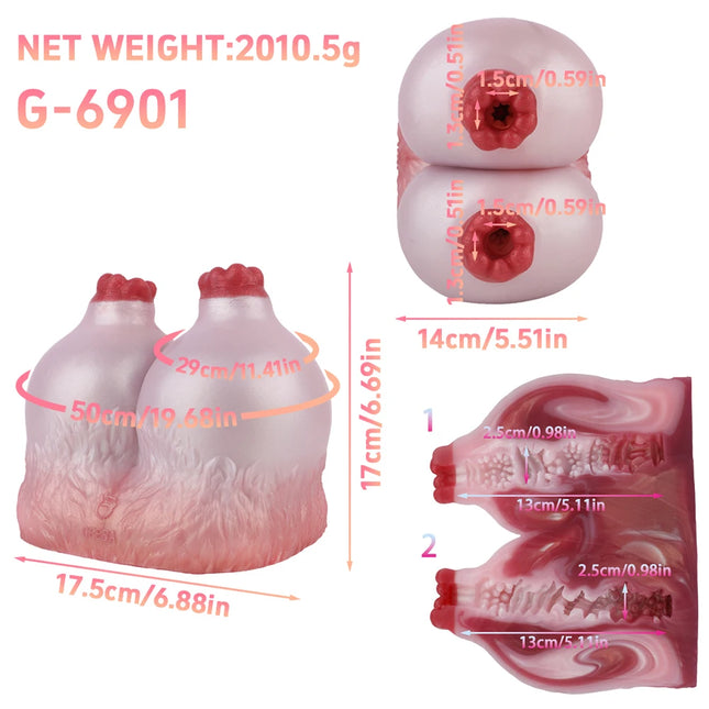 GEEBA Fantasy Breast Design Pocket Pussy Stroker For Men18+ Single Channel Silicone Male Masturbator Realistic Adult Sex Toys