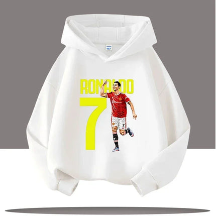 Autumn Cartoon CR7 Ronaldo Print Children's Hoodies Long Sleeve Sweatshirt Boy Football Star Casual Kid Warm Pullover Clothing