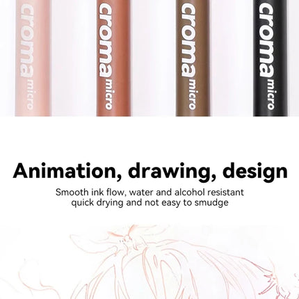 Micron Liner Fineliner Pen 0.05 0.03 0.1 0.5 Brush Tip Black Brown Fineliner Sketching Manga Drawing Pen Color Sketch Stationery