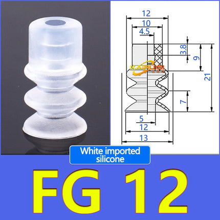 5Pcs FG Series Corrugated vacuum suction cup Imported silicone and nitrile rubber materials FG-3/7/9/12/14
